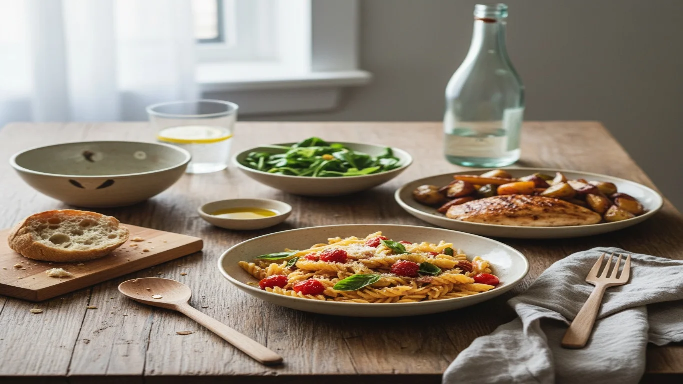 Prato de jantar simples e rápido, perfeito para iniciantes na cozinha, mostrando uma refeição fácil de preparar.