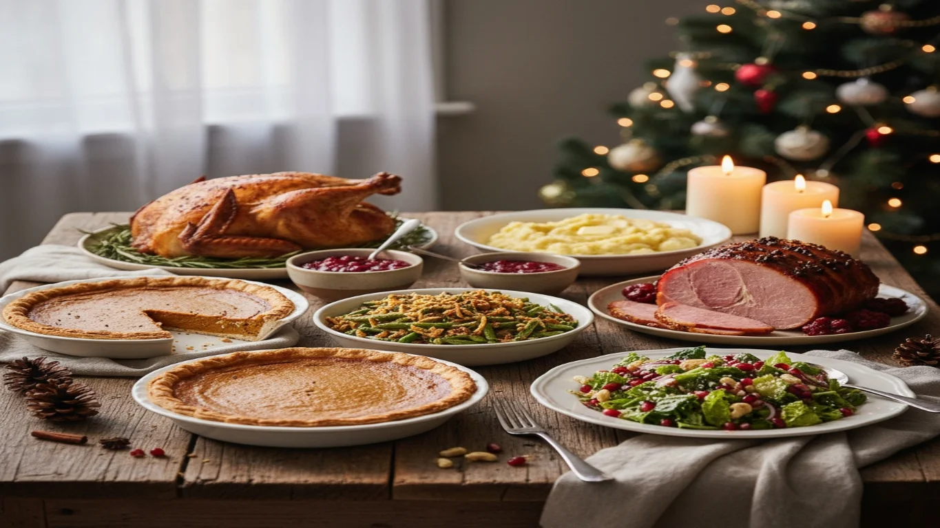 Sete pratos festivos e variados para ceia de Natal e Ano Novo, perfeitos para o fim de ano.