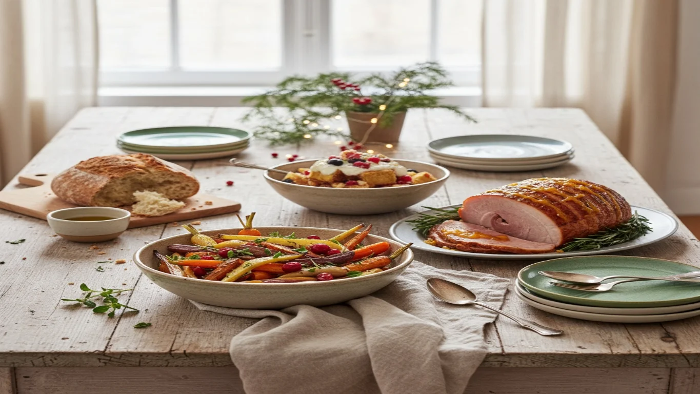 Imagens de pratos festivos para ceia de Natal e jantar de Ano Novo, com receitas práticas e rápidas para eliminar o estresse das celebrações de fim de ano.